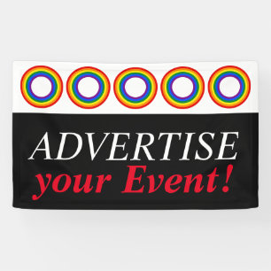 Round Stripes Frame Rainbow Flag Colours Banner