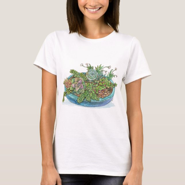 Round Succulent Garden T-Shirt (Front)