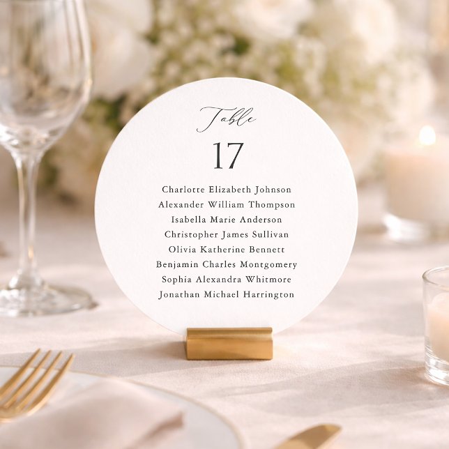 Round Table Number with Guest List (Creator Uploaded)