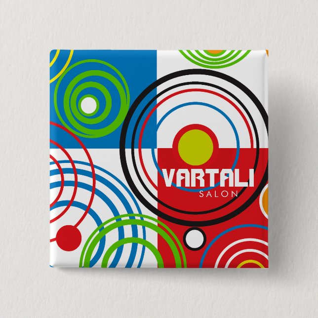 Round Target Pattern Vartali Square Button (Front)