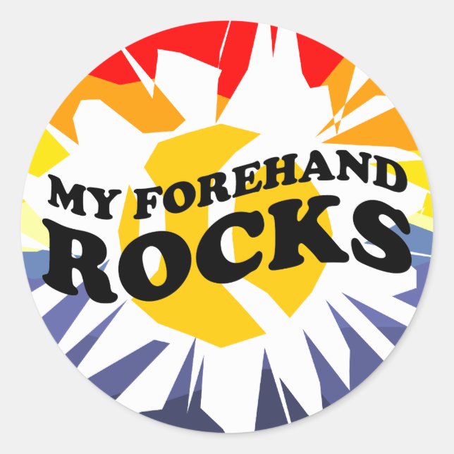 Round tennis stickers with funny saying or slogan (Front)