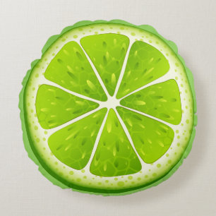 Round Throw Pillow-Lime Cushion
