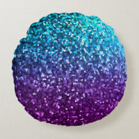 Round Throw Pillow Mosaic Sparkley Texture