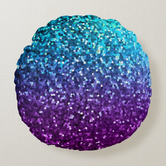 Round Throw Pillow Mosaic Sparkley Texture (Front)