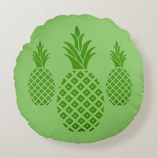 Round Throw Pillow-Pineapples Cushion (Front)