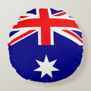 Round Throw Pillow with flag of Australia