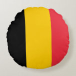 Round Throw Pillow with flag of Belgium<br><div class="desc">Add a pop of colour to your home decor with our exclusive round throw pillow featuring the flag of Belgium! Crafted with meticulous attention to detail, this round throw pillow is not just a decorative item; it’s a celebration of Belgium’s rich culture and heritage. The vibrant design prominently displays the...</div>