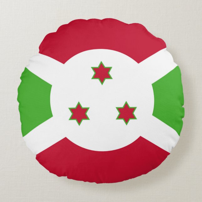Round Throw Pillow with flag of Burundi (Front)