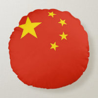 Round Throw Pillow with flag of China