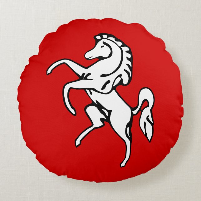 Round Throw Pillow with flag of Kent County (Front)