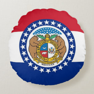 Round Throw Pillow with flag of Missouri, USA