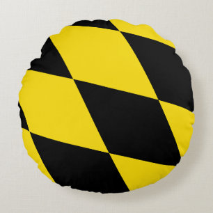 Round Throw Pillow with flag of Munich