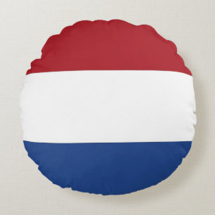 Round Throw Pillow with flag of Netherlands