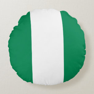 Round Throw Pillow with flag of Nigeria