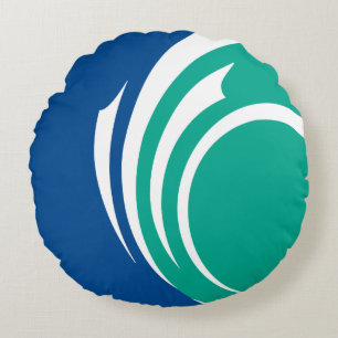 Round Throw Pillow with flag of Ottawa