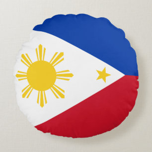 Round Throw Pillow with flag of Philippines