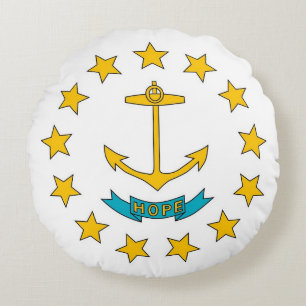 Round Throw Pillow with flag of Rhode Island