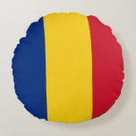 Round Throw Pillow with flag of Romania<br><div class="desc">Add a touch of Romanian pride to your home decor with our exclusive round throw pillow featuring the flag of Romania! Crafted with meticulous attention to detail, this throw pillow is more than just a decorative item; it’s a celebration of Romania’s heritage and cultural pride. The elegant design prominently displays...</div>
