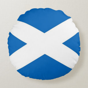Round Throw Pillow with flag of Scotland, UK