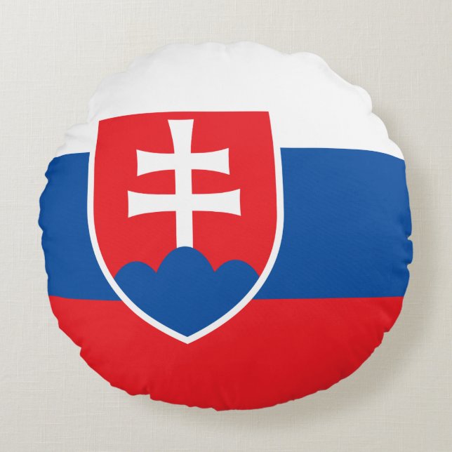 Round Throw Pillow with flag of Slovakia (Front)