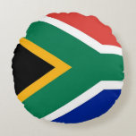 Round Throw Pillow with flag of South Africa<br><div class="desc">Add a touch of South African pride to your home décor with our exclusive round throw pillow featuring the flag of South Africa! Crafted with meticulous attention to detail, this round throw pillow is more than just a decorative item; it’s a celebration of South Africa’s rich heritage. The elegant design...</div>