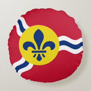 Round Throw Pillow with flag of St. Louis