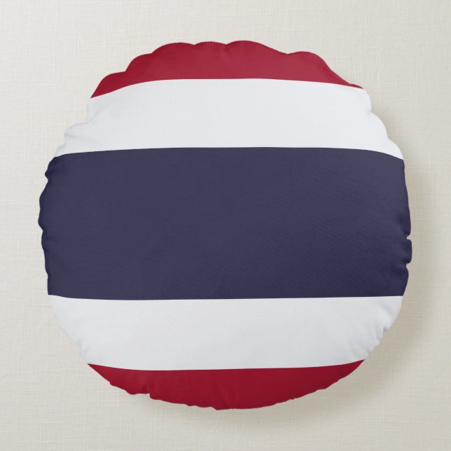 Round Throw Pillow with flag of Thailand (Front)