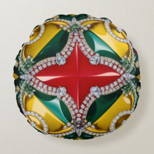 Round Throw Pillow with Los Angeles Colours