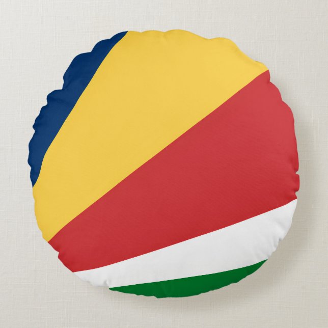 Round Throw Pillow with Seychelles Colours (Front)