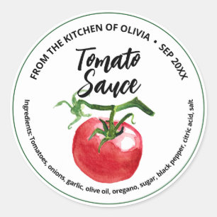 Round Tomato Sauce Canning Sticker