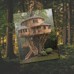 Round tree house jigsaw puzzle<br><div class="desc">This is AI generated art. I wanted to make a tree house design but, the stairs to the tree house kept coming out messed up on most of the design I made. I am not sure if the stairs look perfect on this one but, I think the stairs look ok....</div>