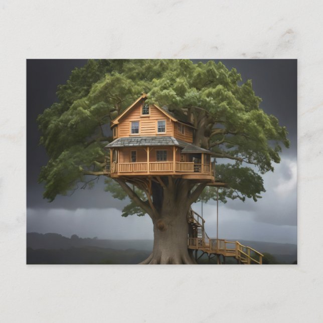 Round tree house postcard (Front)