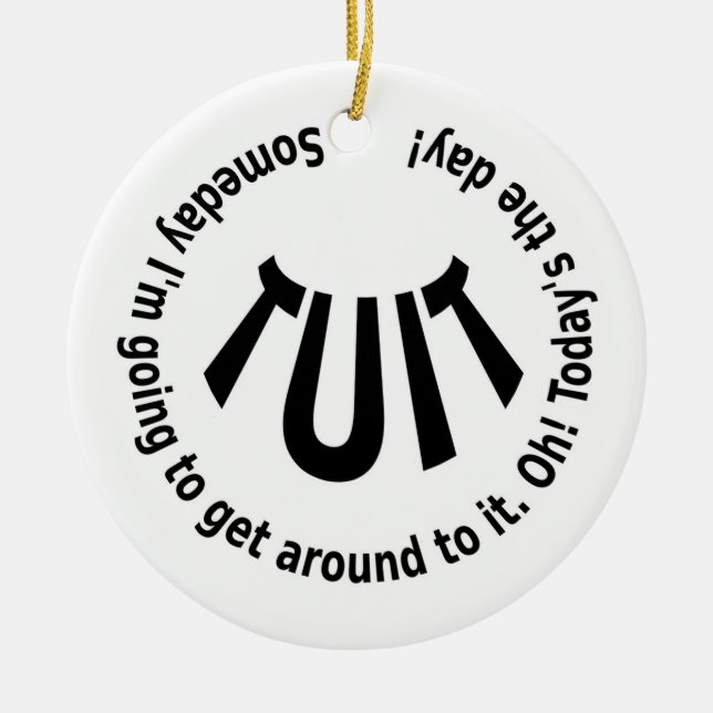 Round TUIT Ceramic Tree Decoration (Front)