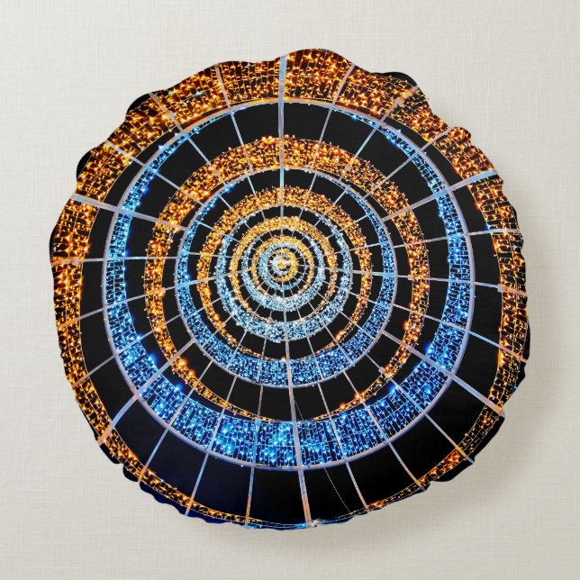 Round Twinkling Light Spiral Pillow (Back)