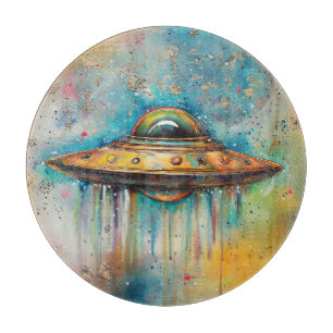 Round UFO UAP Cutting Board