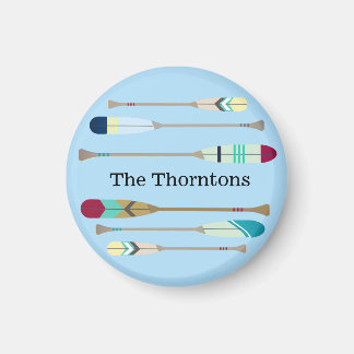 Round Vintage-style Oars Magnet