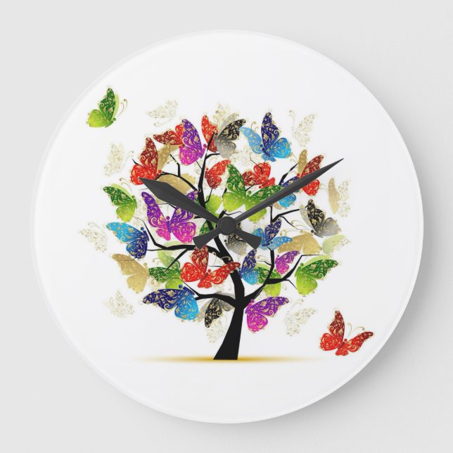 Round wall clock with butterflies! (Front)