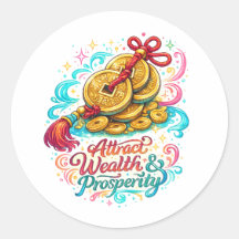 Round Wealth Prosperity Sticker