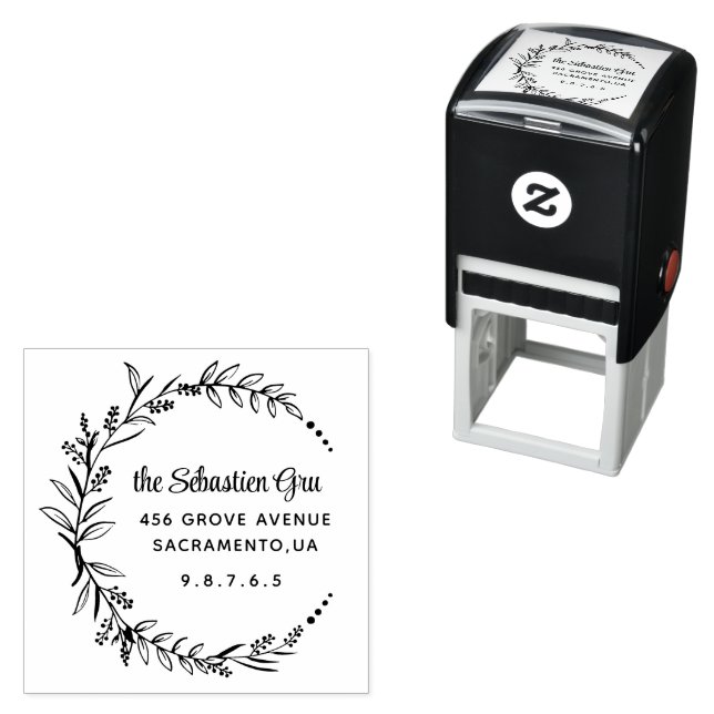 Round Wedding Self-inking Stamp (In Situ)