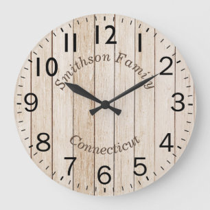 Round Wood Effect Large Clock