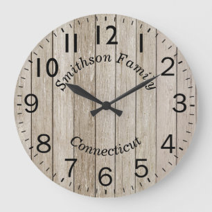 Round Wood Effect Large Clock