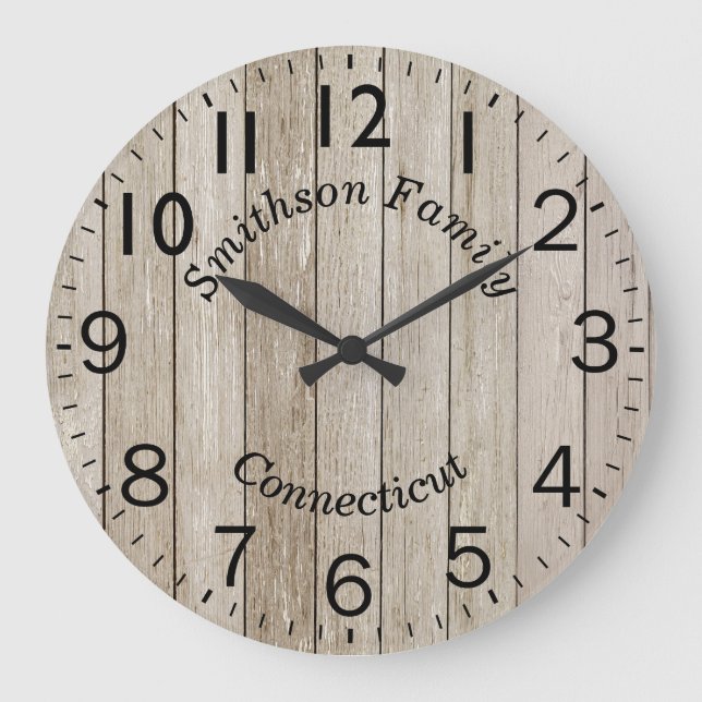 Round Wood Effect Large Clock (Front)