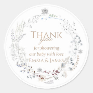 Round Woodland Deer & Wildflower Sticker