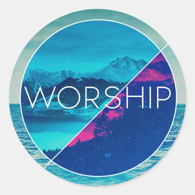 Round Worship Stickers (3 in.) (Front)