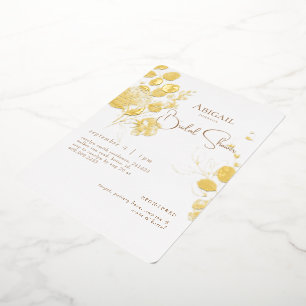 Rounded Botanical Bridal Shower Gold Foil