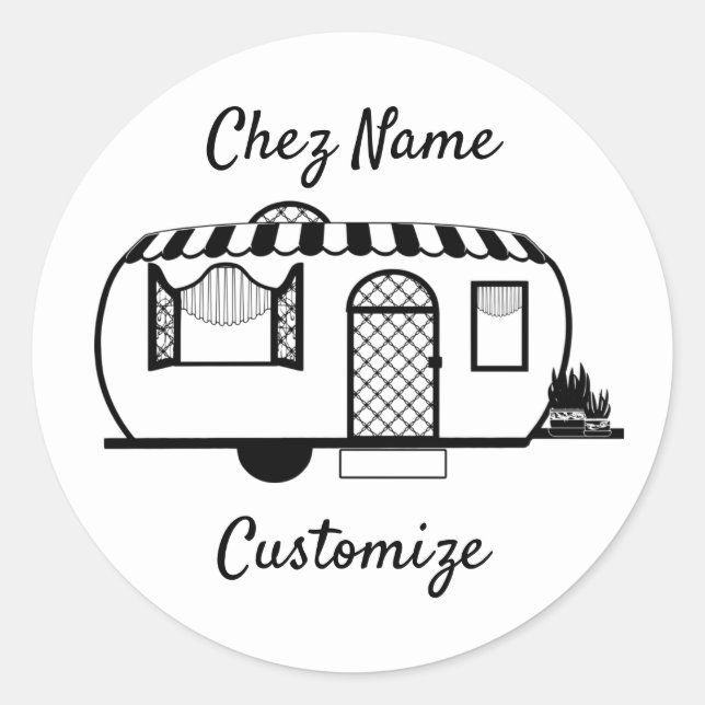 Rounded Caravan Trailer Thunder_Cove Classic Round Sticker (Front)