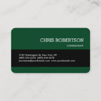 Rounded Corner Black Forest Green Business Card
