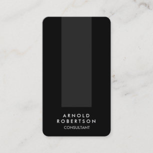 Rounded Corner Black Grey Vertical Business Card