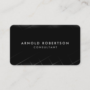 Rounded Corner Black Professional Minimalist Business Card