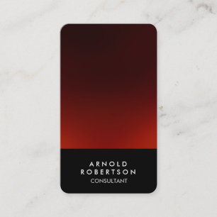 Rounded Corner Black Red Elegant Business Card
